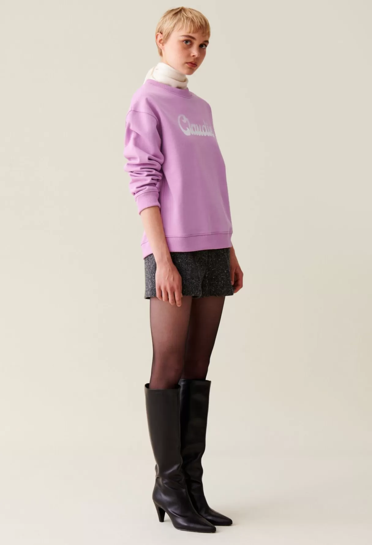 Sweatshirts | Pulls Et Cardigans-Claudie Pierlot Sweatshirt ample imprimé Claudie Rose