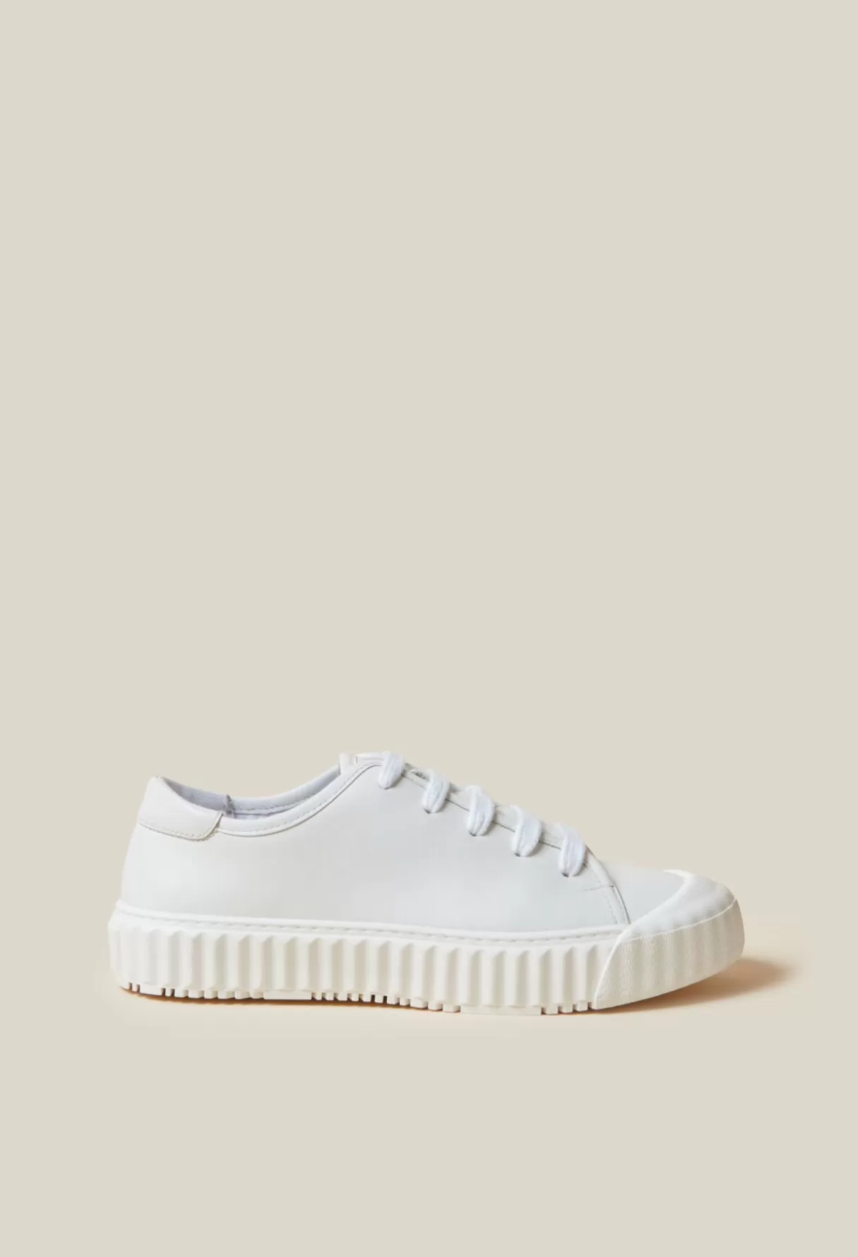 Baskets-Claudie Pierlot Tennis cuir Blanc