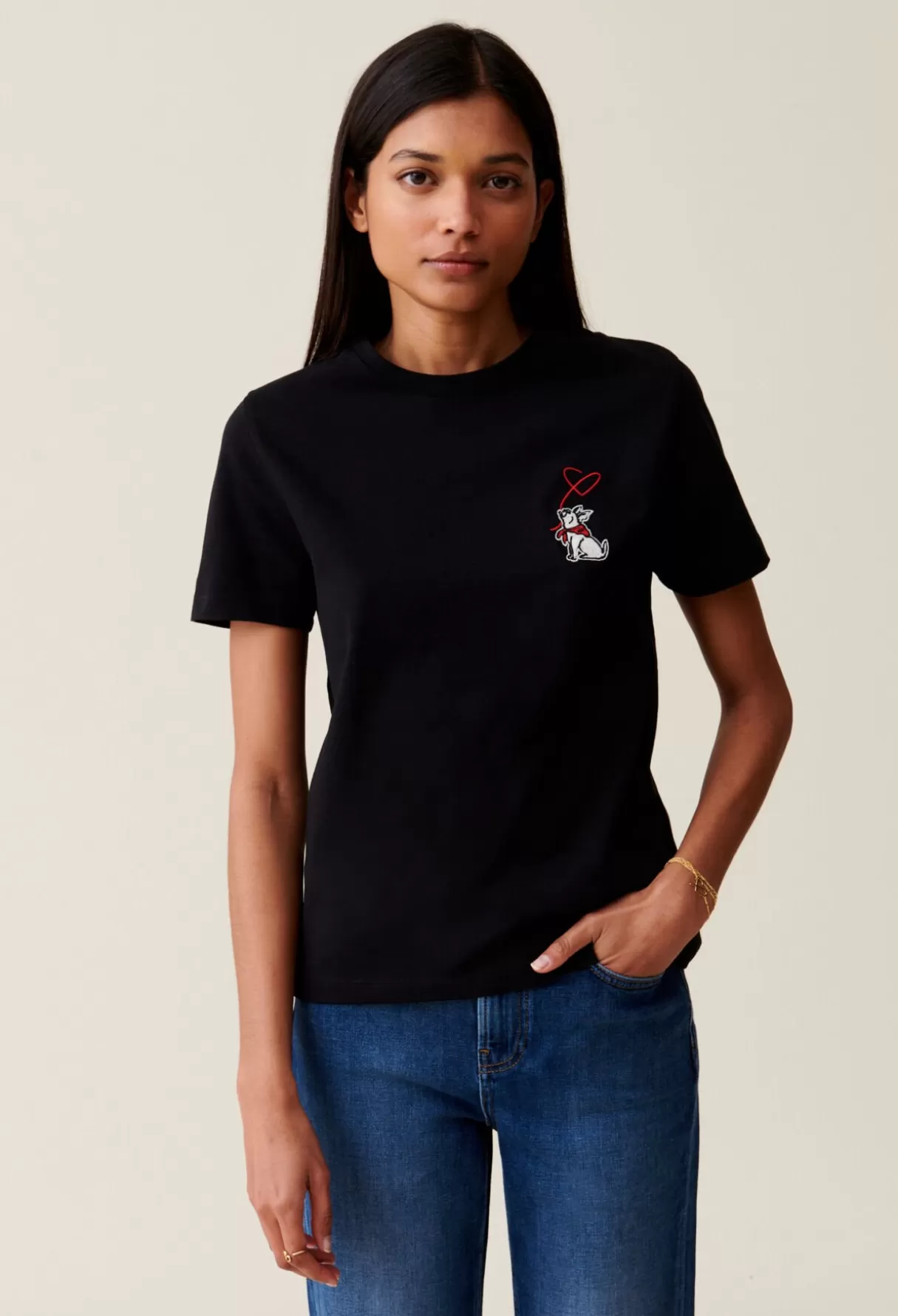 T-Shirts-Claudie Pierlot T-shirt Jean Toto manches courtes Noir