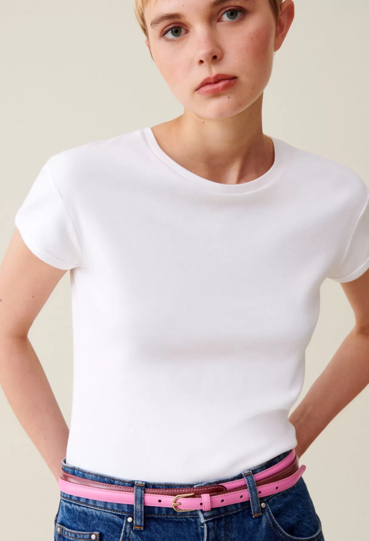 T-Shirts-Claudie Pierlot T-shirt manches courtes Ecru