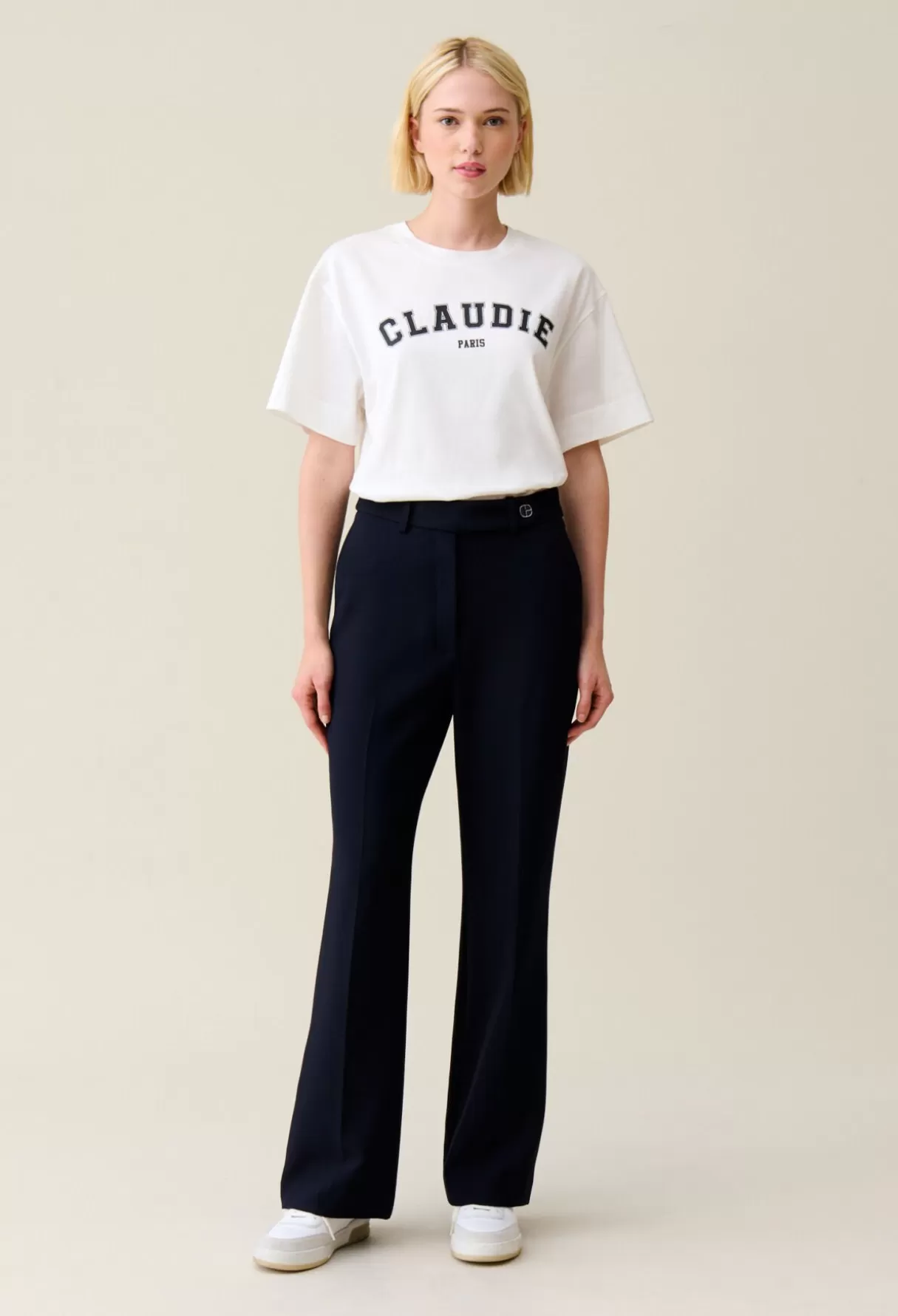 T-Shirts-Claudie Pierlot T-shirt manches courtes Claudie Paris Ecru