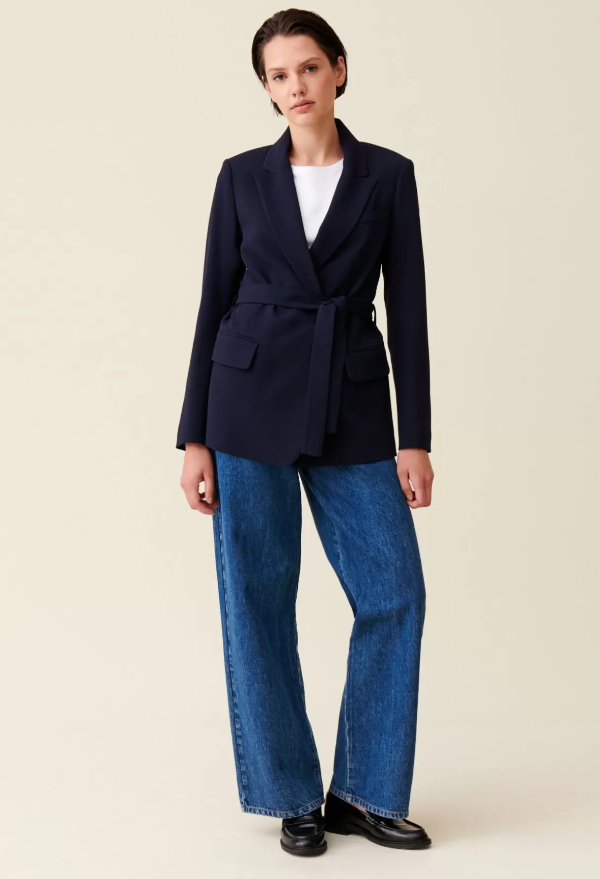 Blazers-Claudie Pierlot Veste tailleur bleu Marine