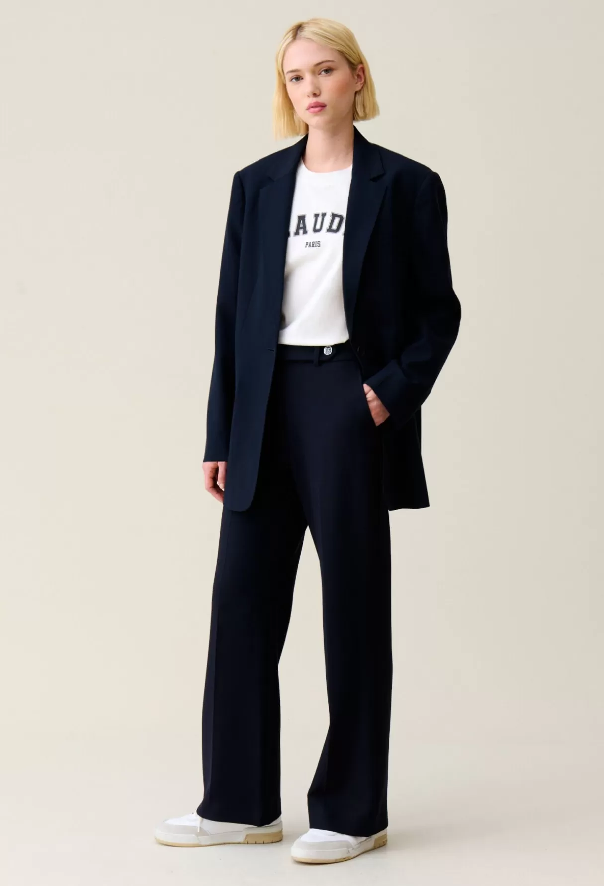 Blazers-Claudie Pierlot Veste tailleur oversize Marine