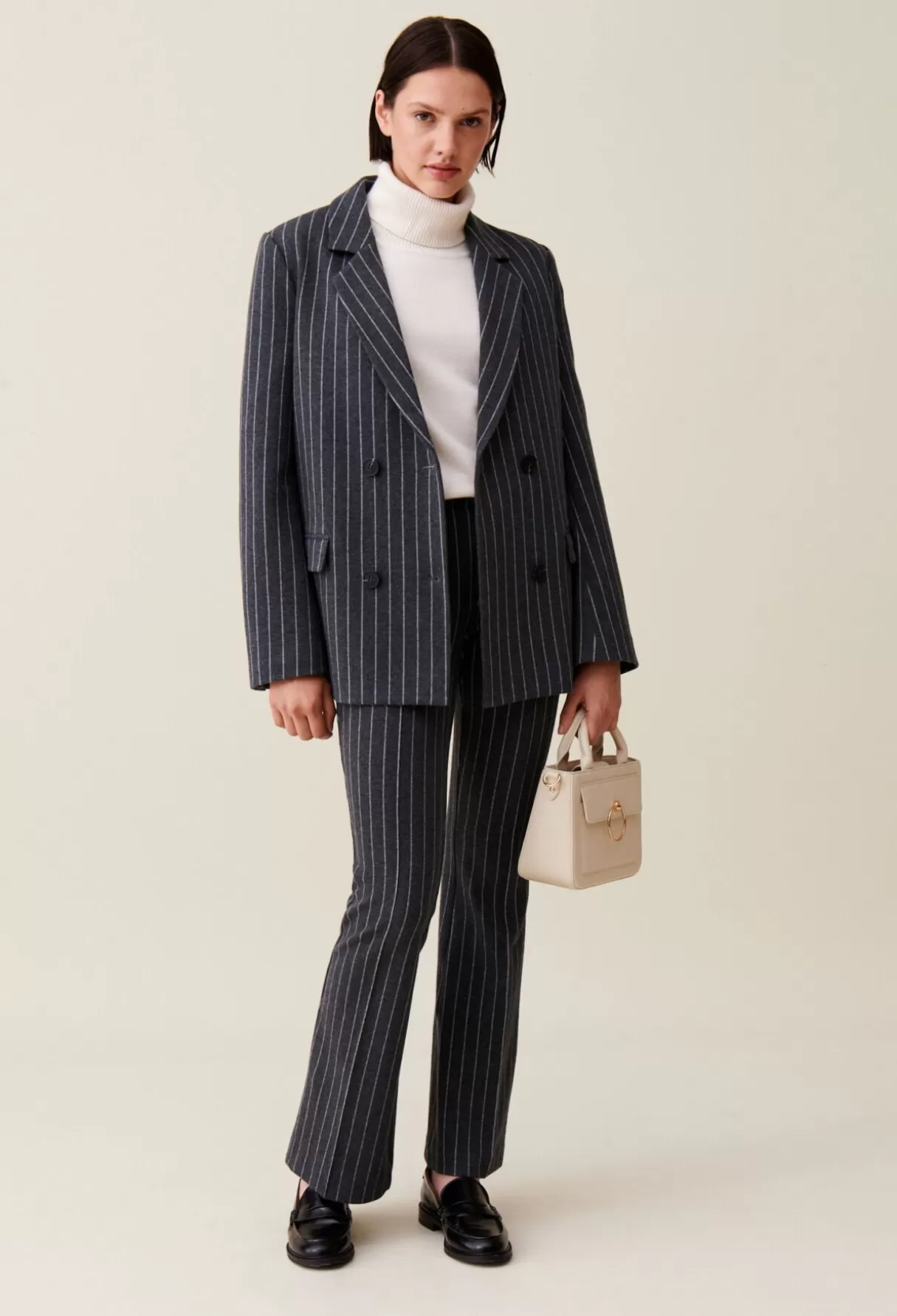 Blazers-Claudie Pierlot Veste tailleur rayée oversized Bicolore