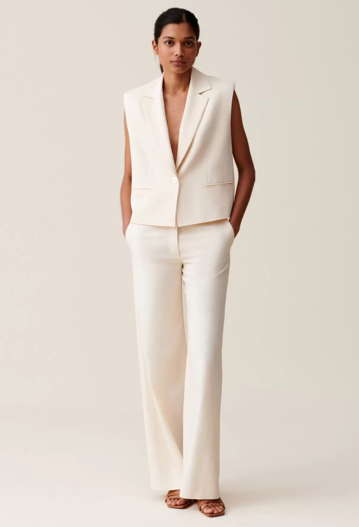 Blazers-Claudie Pierlot Veston tailleur Ivoire