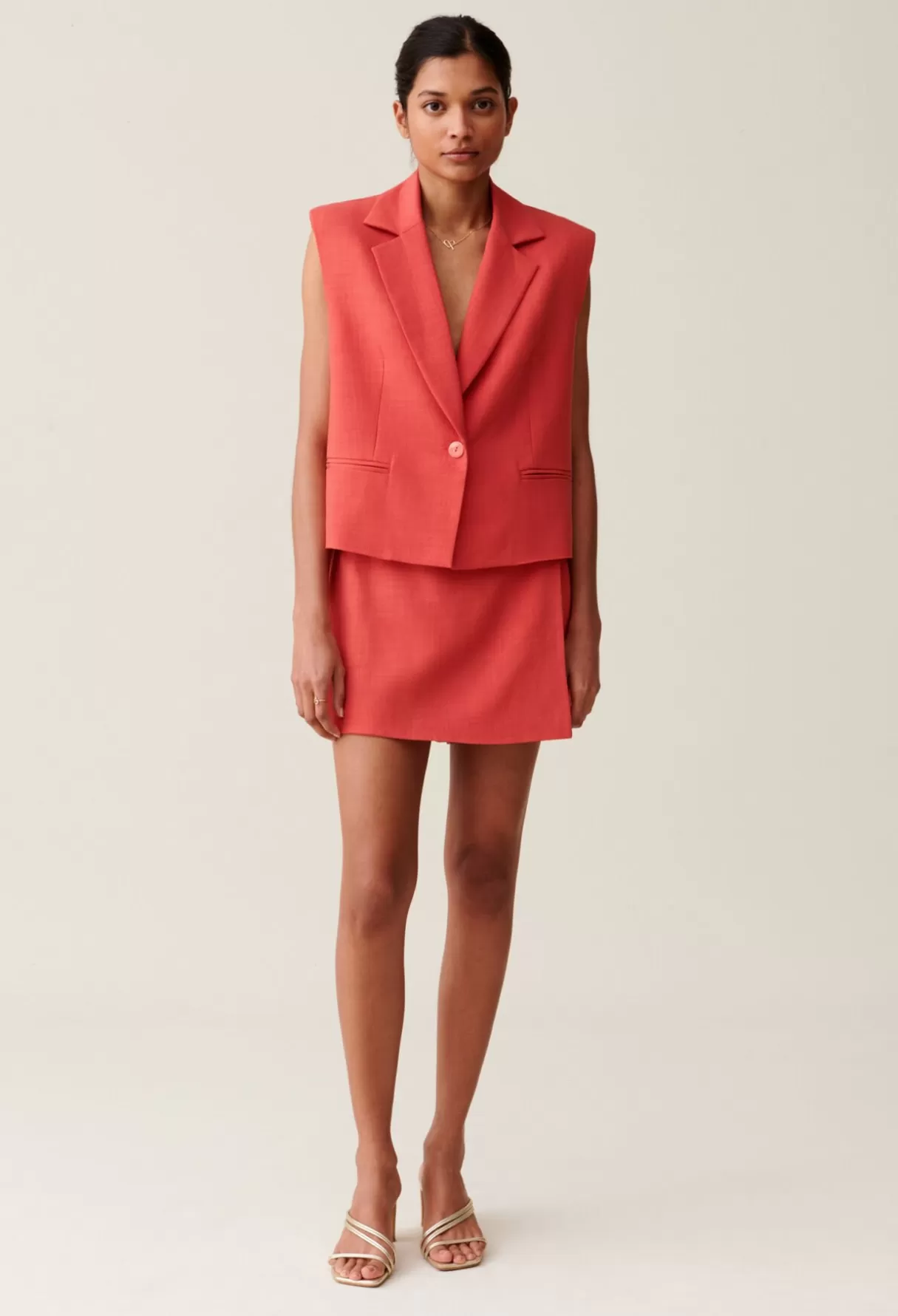 Blazers-Claudie Pierlot Veston tailleur Terracotta